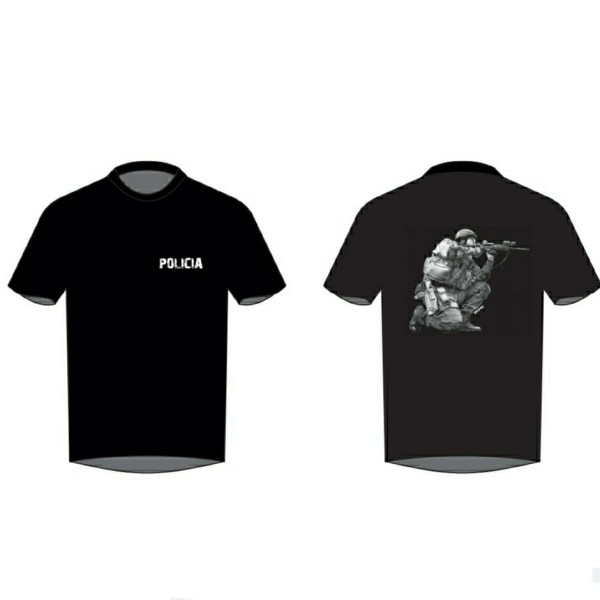 ¡¡ OPORTUNIDAD!! CAMISETA EN TEJIDO TECNICO POLICIA EN INTERVENCION COLOR NEGRO