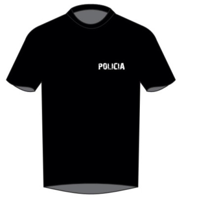 CAMISETA EN TEJIDO TECNICO POLICIA EN INTERVENCION COLOR NEGRO