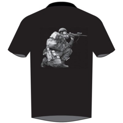 CAMISETA EN TEJIDO TECNICO POLICIA EN INTERVENCION COLOR NEGRO