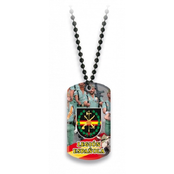 PLACA CON CADENA DE BOLAS LEGION ESPAÑOLA