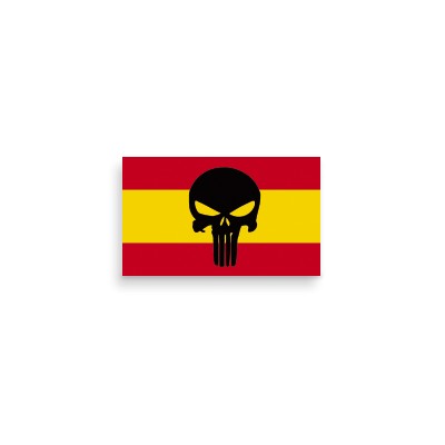 Pegatina Bandera España escudo ondeante Grande