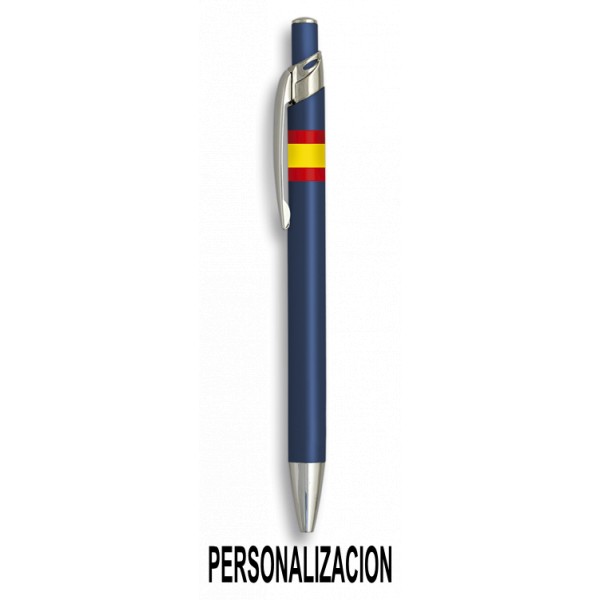 BOLIGRAFO ALUMINIO AZUL BANDERA ESPAÑA PARA PERSONALIZAR