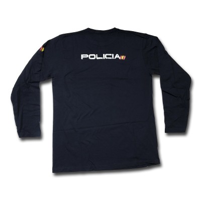 CAMISETA ALGODON MANGA LARGA POLICIA NACIONAL AZUL MARINO
