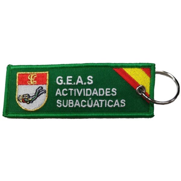 ¡¡OPORTUNIDAD!! LLAVERO MICRO BORDADO CINTA GUARDIA CIVIL G.E.A.S