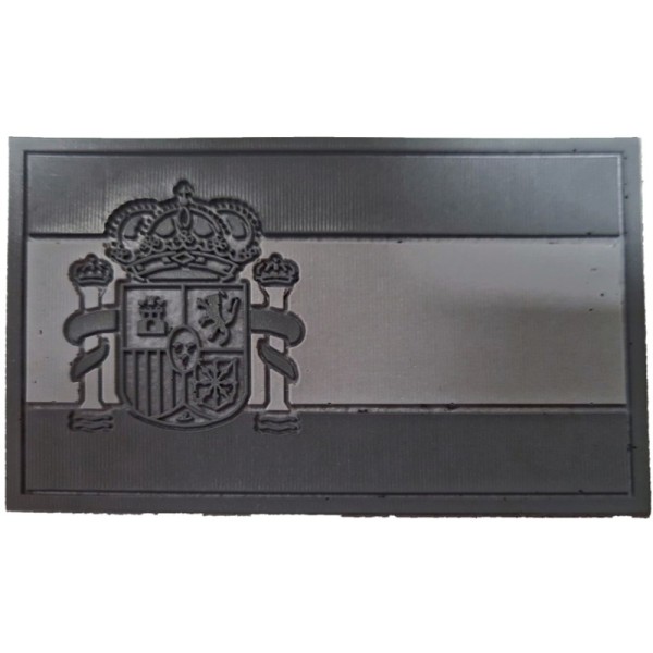 PARCHE BANDERA ESPAÑA PVC GRIS (7,5 X 5 CM)