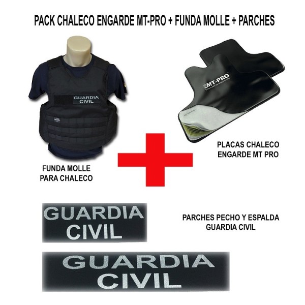LOTE / PACK CHALECO ENGARDE MT PRO + FUNDA MOLLE Y PARCHES G.C.