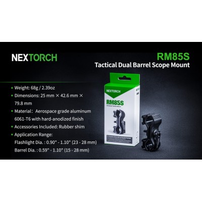 SOPORTE RM85S PARA LINTERNAS NEXTORCH (20 - 28 CM)