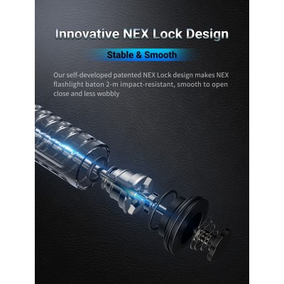 DEFENSA BASTON EXTENSIBLE NEUMATICO NEX N19L NEXTORCH CON LINTERNA 410 LM