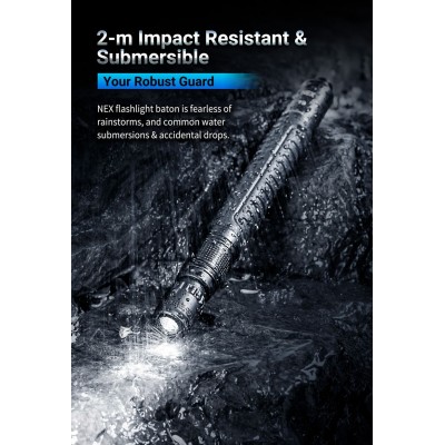 DEFENSA BASTON EXTENSIBLE NEUMATICO NEX N19L NEXTORCH CON LINTERNA 410 LM