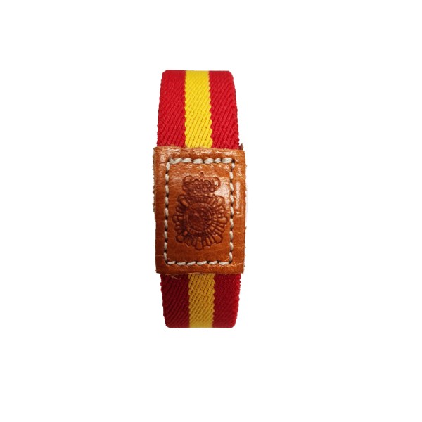 PULSERA ELASTICA CON ESCUDO TROQUELADO EN CUERO - POLICIA NACIONAL