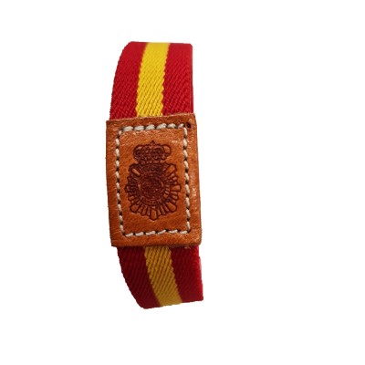 PULSERA ELÁSTICA CON ESCUDO TROQUELADO EN CUERO - POLICIA NACIONAL