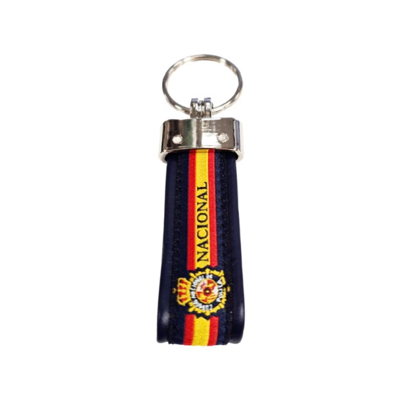 LLAVERO AZUL CUERO ESPAÑA - POLICIA NACIONAL