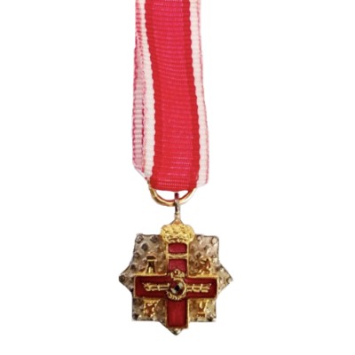 MEDALLA MINIATURA PLACA MERITO AERONAUTICO DISTINTIVO ROJO