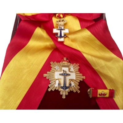 GRAN CRUZ DEL MERITO NAVAL DISTINTIVO BLANCO CON BANDA - VENERA + PASADOR