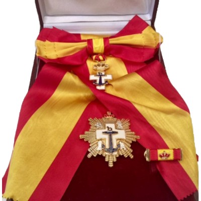 GRAN CRUZ DEL MERITO NAVAL DISTINTIVO BLANCO CON BANDA - VENERA + PASADOR