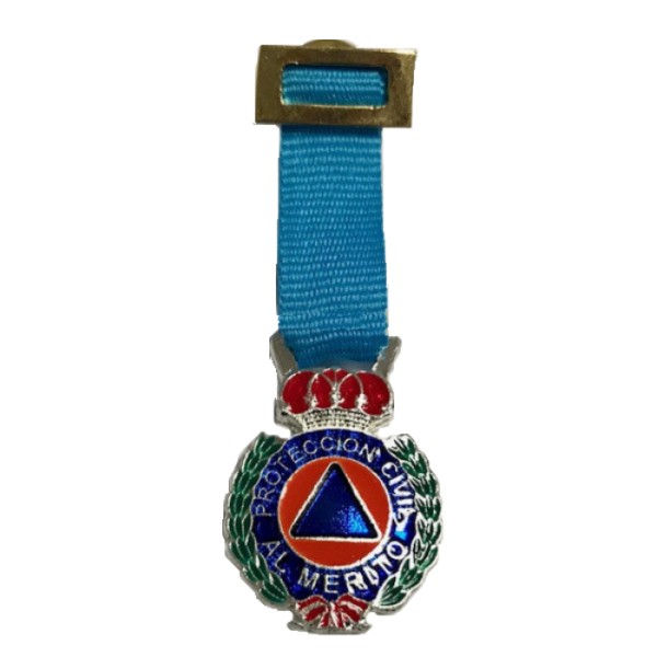 MEDALLA MINIATURA PROTECCION CIVIL PLATA
