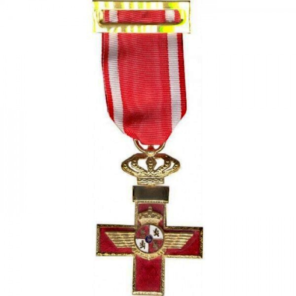 MEDALLA CRUZ DEL MERITO AERONAUTICO CON DISTINTIVO ROJO