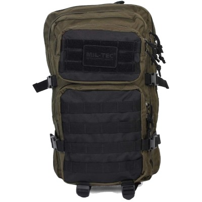 MOCHILA ASSAULT 36 LITROS, SISTEMA MOLLE ACOLCHADA RANGER VERDE/NEGRO