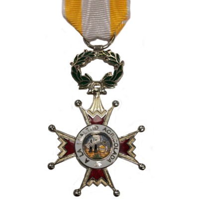 CONJUNTO MEDALLA CRUZ DE PLATA DE LA ORDEN DE ISABEL LA CATOLICA