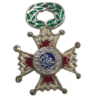 CONJUNTO MEDALLA CRUZ DE PLATA DE LA ORDEN DE ISABEL LA CATOLICA