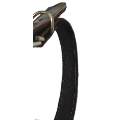 COLLAR DE PERRO CUERO MARRON CON BANDERA ESPAÑA