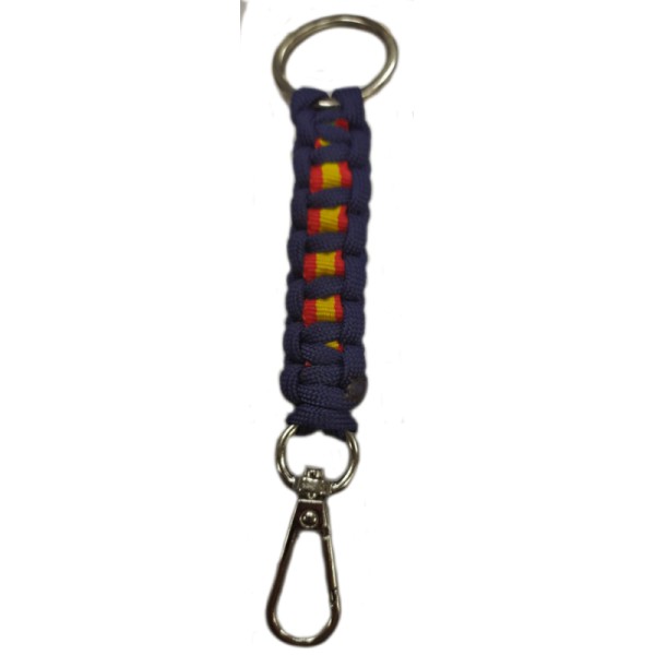 LLAVERO MOSQUETON AZUL PARACORD