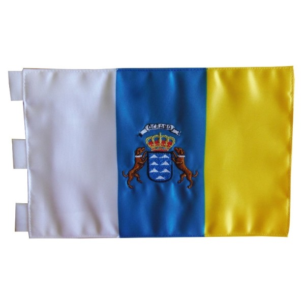 BANDERA COMUNIDAD DE ISLAS CANARIAS (SOBREMESA) BORDADA