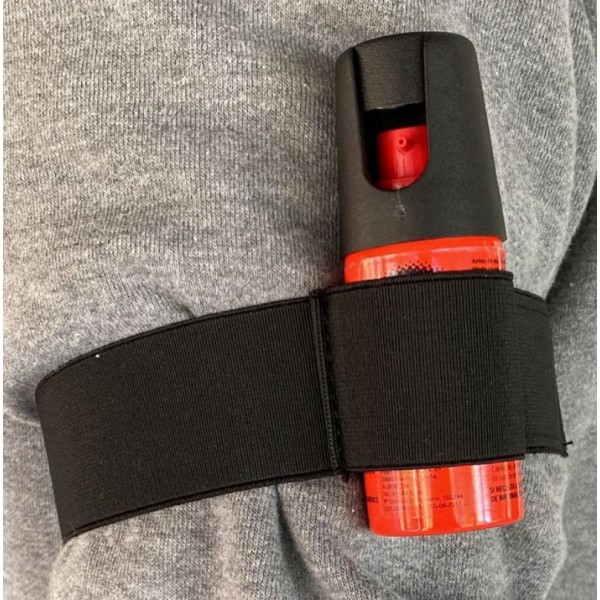 LOTE / PACK BRAZALETE PORTA SPRAY ELASTICO + SPRAY PIMIENTA AUTODEFENSA DEFENDER