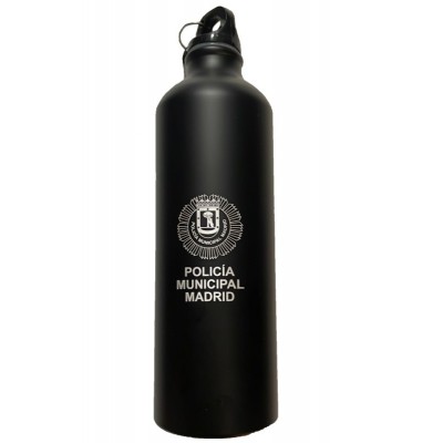 BIDON/BOTELLA  NEGRA  800ML POLICIA MUNICIPAL MADRID CON MOSQUETON