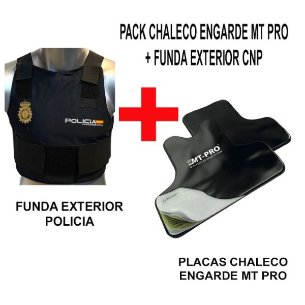 LOTE / PACK CHALECO ENGARDE MT PRO + FUNDA EXTERIOR DE POLICIA NACIONAL