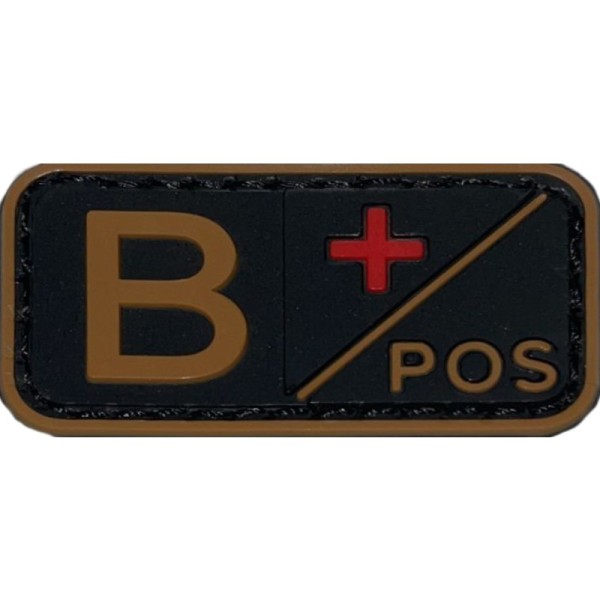 PARCHE GRUPO SANGUINEO B+ (ARIDO/NEGRO)