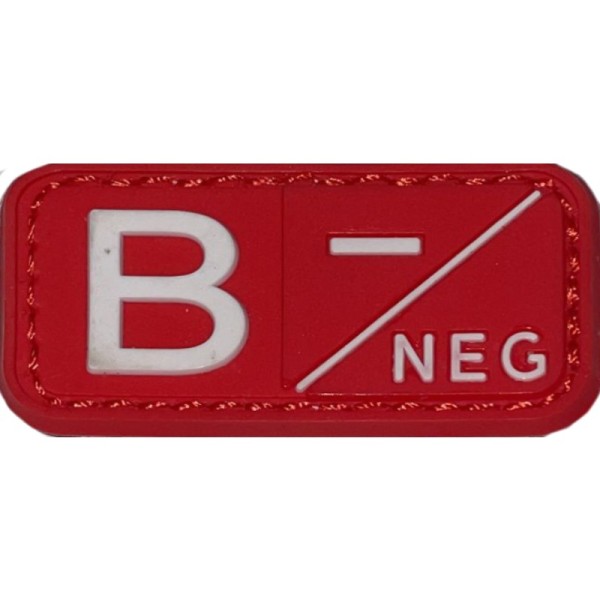 PARCHE GRUPO SANGUINEO B- (BLANCO/ROJO)