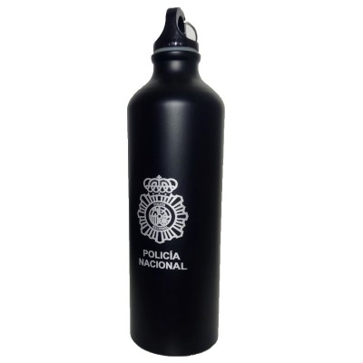 BIDON/BOTELLA  NEGRA  800ML POLICIA NACIONAL CON MOSQUETON