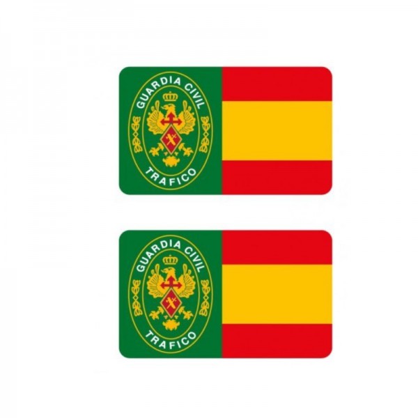 ¡¡OPORTUNIDAD!! PEGATINA RESINA RECTANGULO TRAFICO GUARDIA CIVIL 2 UNIDADES 30 x 18MM