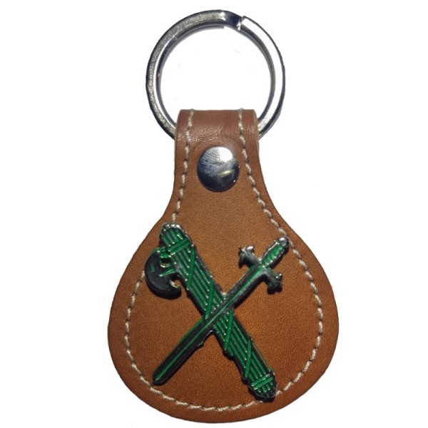 LLAVERO PIEL MARRON GUARDIA CIVIL HAZ DE LICTORES