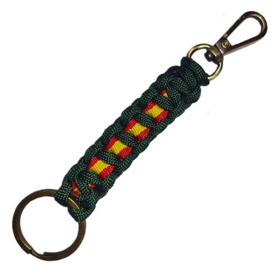 LLAVERO MOSQUETON VERDE PARACORD