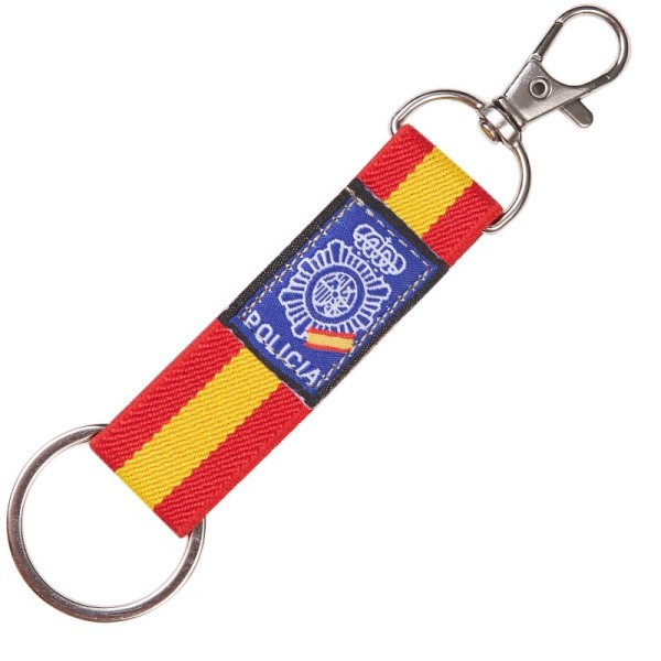 LLAVERO LONA ELASTICA BANDERA ESPAÑA POLICIA NACIONAL