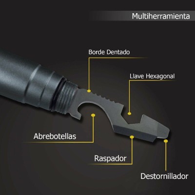 BOLIGRAFO TACTICO / KUBOTAN GUARDIA CIVIL CON HERRAMIENTA MULTIFUNCIONAL