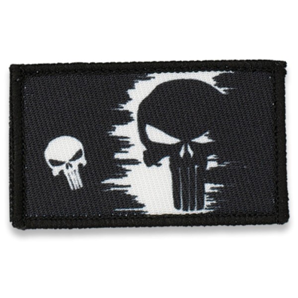 PARCHE SUBLIMACION CALAVERA (PUNISHER) NEGRO (7,00x 4,20 CM)