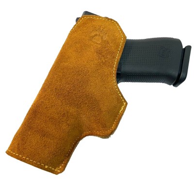 FUNDA INTERIOR PIEL SERRAJE MARRON CON PINZA PARA GLOCK 43 / 43X IRON