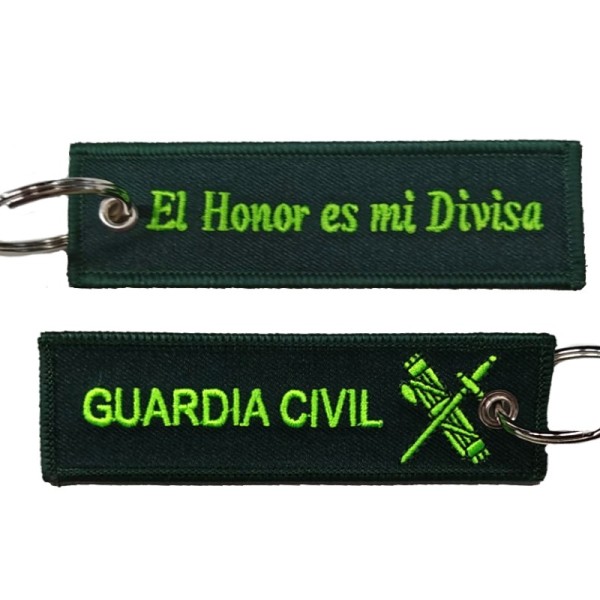 LLAVERO MICRO BORDADO CINTA GUARDIA CIVIL "EL HONOR ES MI DIVISA"