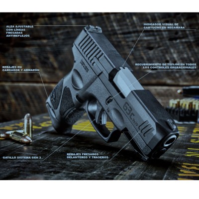 PISTOLA TAURUS G3C NEGRA 9MM PB