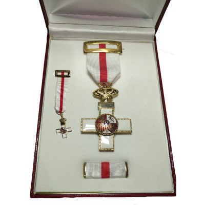 ESTUCHE COMPLETO CRUZ AL MERITO MILITAR DISTINTIVO BLANCO