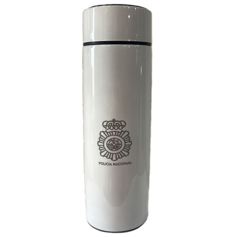 BOTELLA TERMO CON INDICADOR DE TEMPERATURA 420ML POLICIA NACIONAL