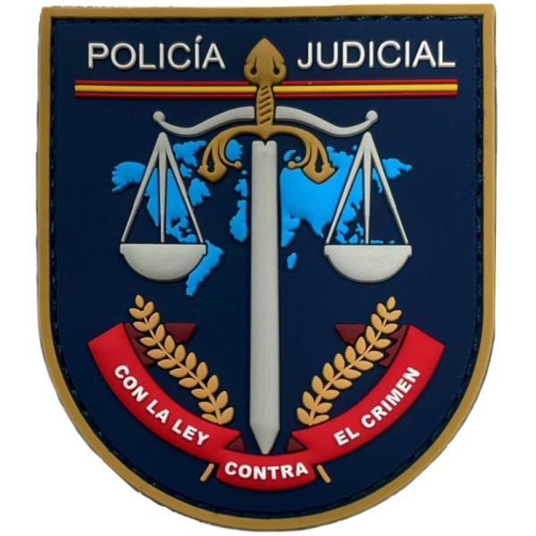 PARCHE GOMA POLICIA JUDICIAL DE POLICIA NACIONAL 8 x 6,5 cm.