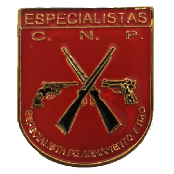 DISTINTIVO METALICO FUNCION ESPECIALISTA DE ARMAMENTO Y TIRO POLICIA NACIONAL