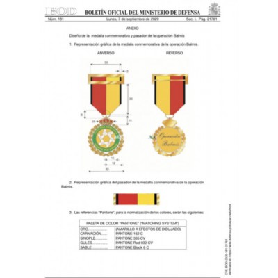 MEDALLA CONMEMORATIVA DE LA OPERACION BALMIS