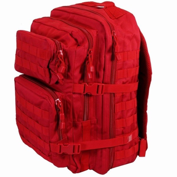 MOCHILA ASSAULT 36 LITROS (51X29X28) SISTEMA MOLLE, ACOLCHADA ROJO