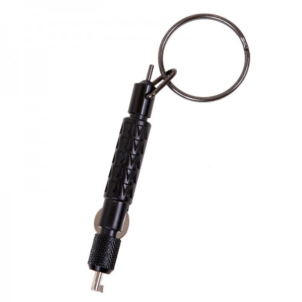 LLAVERO REUTILIZABLE +  LLAVE DE GRILLETE, CON ESLABON GIRATORIO