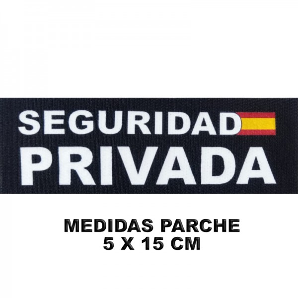 PARCHE / ROTULO REFLECTANTE CON VELCRO 15 X 5 CM SEGURIDAD PRIVADA